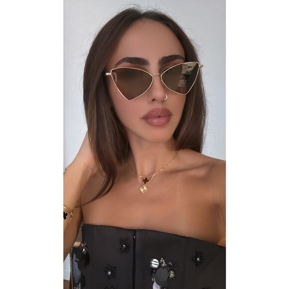 NEW Saint Laurent SL303 Jerry Sunglasses in Gold Brown main image 7